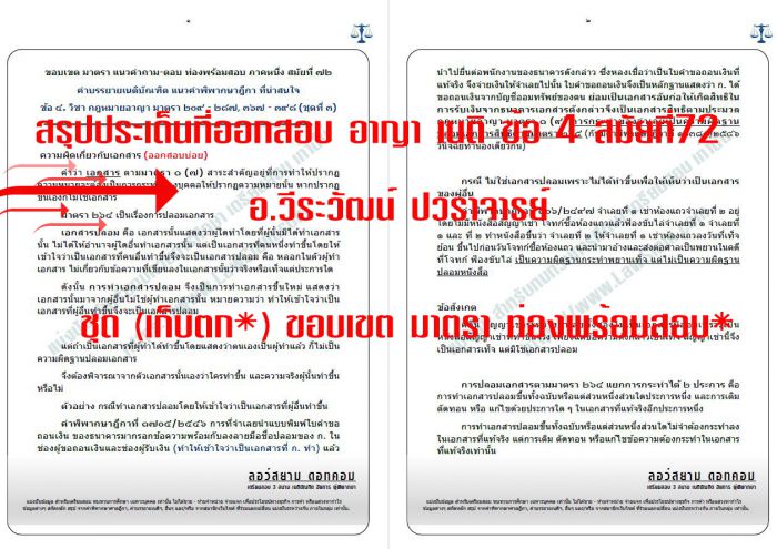 สรุป เก็งที่ออกสอบเนติ สมัยที่ 72 ข้อ4