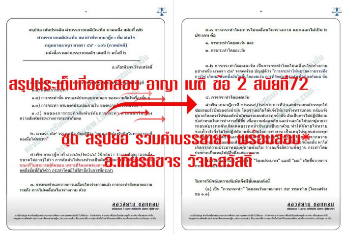 สรุป เก็งที่ออกสอบเนติ สมัยที่72 ข้อ2